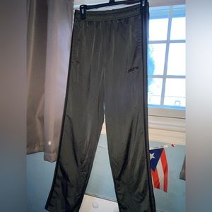 Adidas Grey w/ 3 Black Stripes Track Pants (Small)